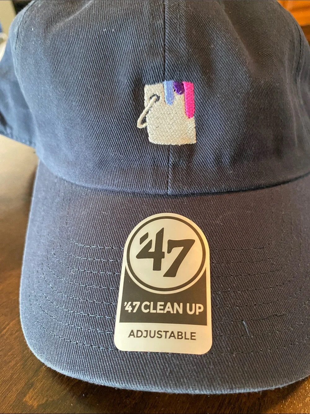 47 Navy Cap with Pink and Purple Paint Drip Logo